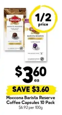 Drakes Moccona Barista Reserve Coffee Capsules 10 Pack offer
