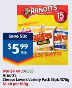ALDI Arnott's Cheese Lovers offer