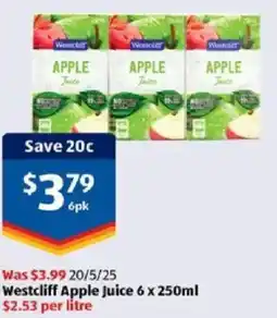 ALDI Westcliff Apple Juice offer