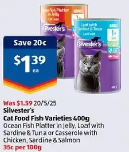 ALDI Silvester's Cat Food Fish offer