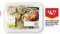 ALDI Fitzco Quality Foods Home Style Chicken Rissoles offer