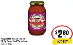 IGA Raguletto Pasta Sauce offer