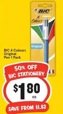 IGA BIC 4 Colours Original Pen offer