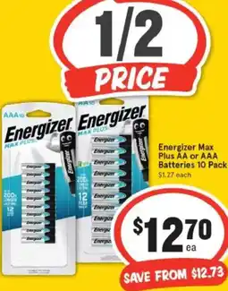 IGA Energizer Max Plus AA or AAA Batteries offer