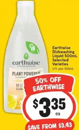 IGA Earthwise Dishwashing Liquid offer