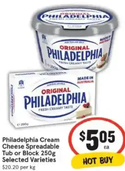 IGA Philadelphia Cream Cheese Spreadable Tub or Block offer