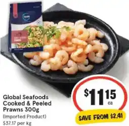 IGA Global Seafoods Cooked & Peeled Prawns offer