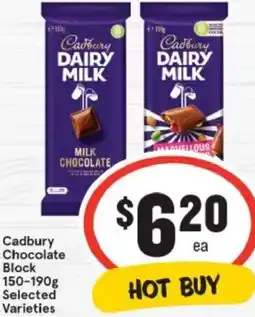 IGA Cadbury Chocolate Block offer