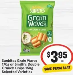 IGA Sunbites Grain Waves Smith's Double Crunch Chips offer
