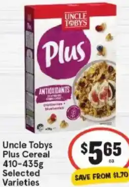 IGA Uncle Tobys Plus Cereal offer
