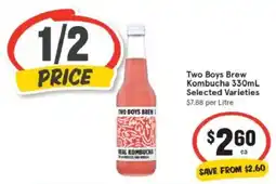 IGA Two Boys Brew Kombucha offer