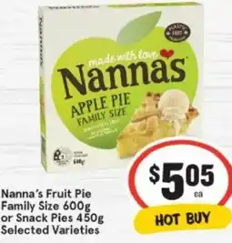 IGA Nanna's Fruit Pie Family Size or Snack Pies offer