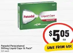 IGA Panadol Paracetamol Liquid Caps offer