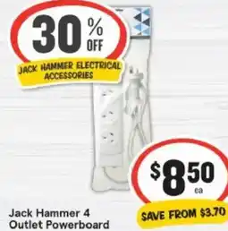 IGA Jack Hammer 4 Outlet Powerboard offer