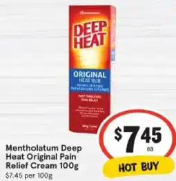 IGA Mentholatum Deep Heat Original Pain Relief Cream offer