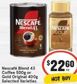 IGA Nescafé Blend 43 Coffee or Gold Original offer