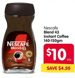 Spar Nescafe Blend 43 Instant Coffee offer