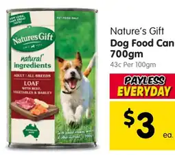 Spar Nature's Gift Dog Food Can offer