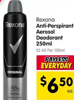 Spar Rexona Anti-Perspirant Aerosol Deodorant offer