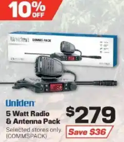 Repco Uniden 5 Watt Radio & Antenna Pack offer