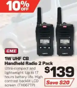 Repco GME 1W UHF CB Handheld Radio offer