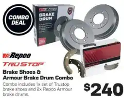 Repco Brake shoes & Armour Brake Drum Combo offer