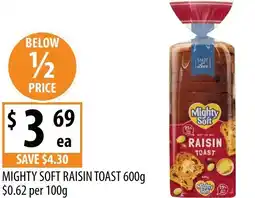 Supabarn Mighty soft raisin toast offer
