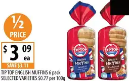 Supabarn TIP TOP ENGLISH MUFFINS offer