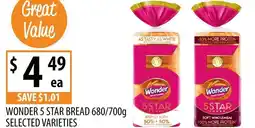 Supabarn Wonder 5 star bread offer