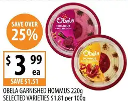 Supabarn Obela garnished hommus offer