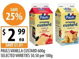 Supabarn Pauls vanilla custard offer