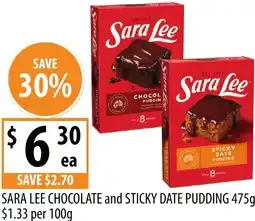 Supabarn Sara lee chocolate and sticky date pudding offer