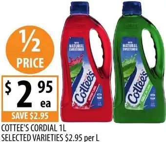 Supabarn Cottee's Cordial offer