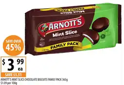 Supabarn Arnott's Mint Slice chocolate Biscuits Family Pack offer