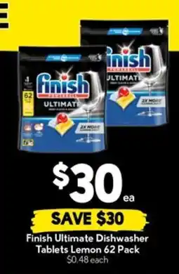 Drakes Finish Ultimate Dishwasher Tablets Lemon 62 Pack offer