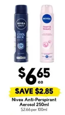 Drakes Nivea Anti-Perspirant Aerosol 250ml offer