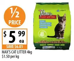 Supabarn Max's cat litter offer