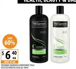 Supabarn Tresemme shampoo & conditioner offer