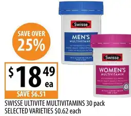 Supabarn Swisse ultivite multivitamins 30 pack offer