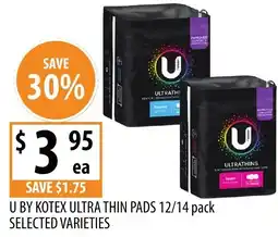 Supabarn U by kotex ultra thin pads offer