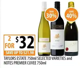 Supabarn Taylors estate selected varieties and notes premier cuvee offer