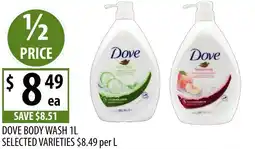 Supabarn Dove body wash offer