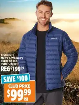 Anaconda Cederberg men's & women's super goose puffer jacket offer