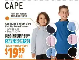 Anaconda Cape kids & youth core full zip polar fleece offer
