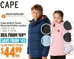 Anaconda Cape Kids & Youth Recycled Puffer Jacket offer