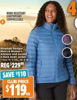 Anaconda Mountain Designs Men's & Women's Advance And Ascend Il Duck Down Jacket offer