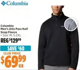 Anaconda Columbia Men's Alto Pass Half Snap Fleece offer
