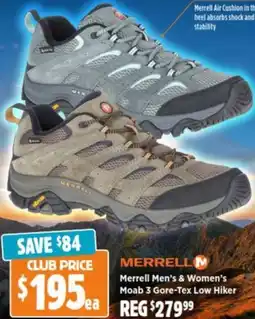 Anaconda Merrell Men's & Women's Moab 3 Gore-Tex Low Hiker offer