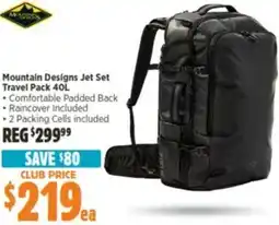 Anaconda Mountain Designs Jet Set Travel Pack offer