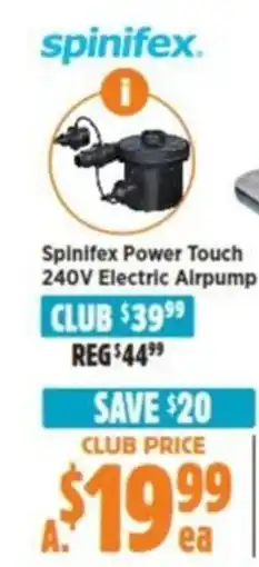 Anaconda Spinifex power touch 240v electric airpump offer